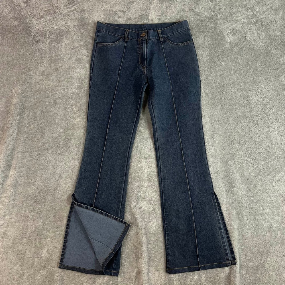 Vintage Y2K Forever 21 Jeans Womens M Stretch Dark Wash Split Hem Made in USA